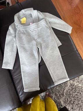 Primark Light Gray Kids blazer and matching bottoms Set